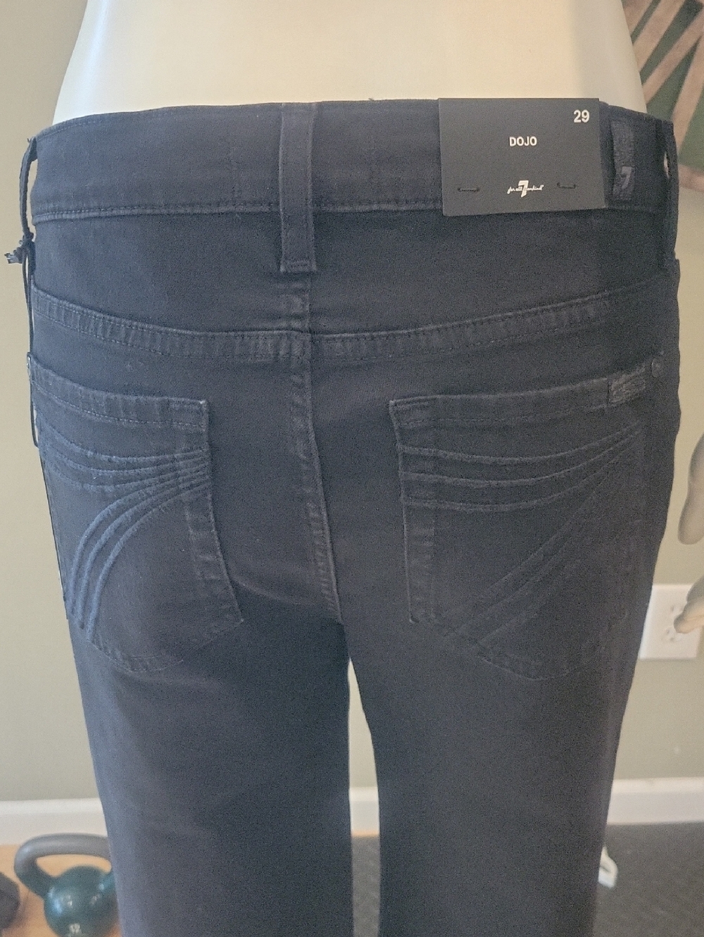 7 For All Mankind Dojo Jean In Night Black - Picture 4 of 11